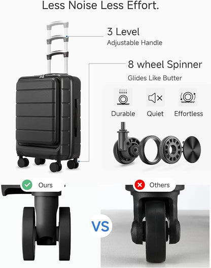 Luggage Sets 5 Piece, H1F Hardside Suitcase With Wheels - Spinner Wheels, TSA Lock, Includes Tote Bag（FX-Lite,Beige,5 Piece Sets）