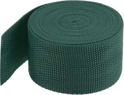MECCANIXITY Lightweight Polypropylene Webbing Strap 2" 5 Yard Backpack Strapping Band Dark Green for Outdoor Luggage Cargo Straps