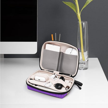 SIMTOP Electronics Organizer Cord Organizer Travel, Small Tech Bag for Cords, Chargers, Power Bank, Earbuds – Portable Cable Pouch for Office, Business Trip, Commute – Water & Scratch-Resistant