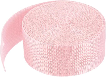 MECCANIXITY Lightweight Polypropylene Webbing Strap 1 1/2" 5 Yard Backpack Strapping Band Pale Pink for Outdoor Luggage Cargo Straps