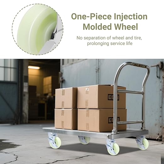 W B D WEIBIDA Heavy Duty Caster Wheels 5 Inch - 3500 LBS, PP Plate Castor Set of 4 with Double Ball Bearings, Non-Marking Quiet Industrial Swivel Casters for Hand Trucks, Carts, Industrial Equipment