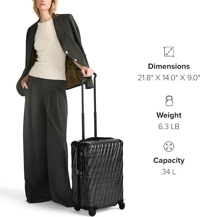 TUMI - 19 Degree Lite 4 Wheel Luggage - Lightweight and Highly Durable, Modern Contour, Hard Shell Men's and Women's Suitcase - 21.75" International Carry-On, Titanium Grey