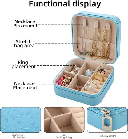 Bridesmaid Proposal Gifts Travel Jewelry Case Jewelry Travel Organizer Small Bachelorette party Jewelry Box Bridesmaid Gift Boxes Mini Storage Organizer Storage Box (12, White&Sage Green)