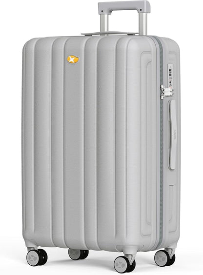 MGB Hardside Checked Luggage with Wheels, Lightweight Durable Medium Luggage with TSA Lock, PC Hard Shell Suitcase for Travel with 360°Double Spinner Wheels