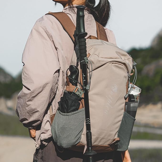 20L Small Khaki Hiking Backpack Daypack with Chest Strap for Men Women, Waterproof Outdoor Backpack with Padded Straps