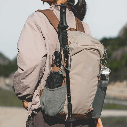 20L Small Khaki Hiking Backpack Daypack with Chest Strap for Men Women, Waterproof Outdoor Backpack with Padded Straps