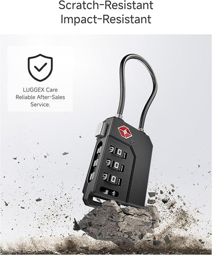 LUGGEX TSA Locks for Luggage, Suitcase Locks TSA Approved, Luggage Locks, Ease of Use & Durable(Blue,4 Pack)