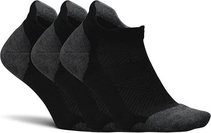 Feetures Elite Max Cushion No Show Tab Ankle Socks - Sport Sock with Targeted Compression