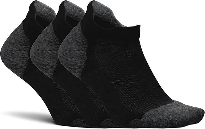 Feetures Elite Max Cushion No Show Tab Ankle Socks - Sport Sock with Targeted Compression