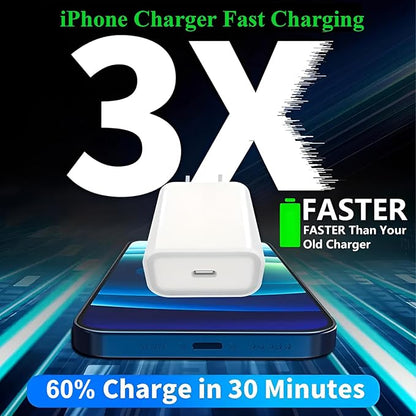 3Pack iPhone Fast Charger[Apple Mfi Certified],10FT iPhone Charger Fast Charging USB C to Lightning Cable with Type C Charger Block Fast Charging Adapter for iPhone 14 13 12 11 Pro Max X Xs Max 8Plus