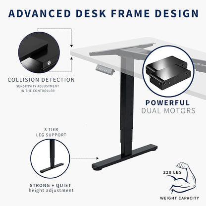 VIVO Electric 83 x 30 in Dual Motor Sit Stand Desk, Memory Height Adjustment, 2B Series, White Top Black Frame, DESK-KIT-2B8W