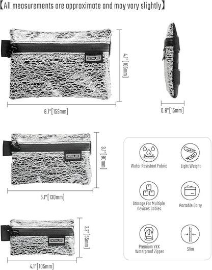 TACTICAL_GEEK Storage A5 EDC Storage Pouch Set, Molle EDC Gadget Pouch, Multi-Functional Utility Small Tool Pocket for Daily Carry (Transparent Grid)