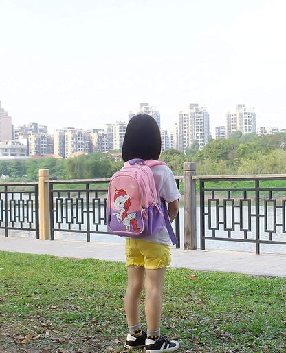 11 Inch Kids Small Toddler Preschool Travel Backpack Cute Cartoon Daypack (Unicorn Pink and Purple)