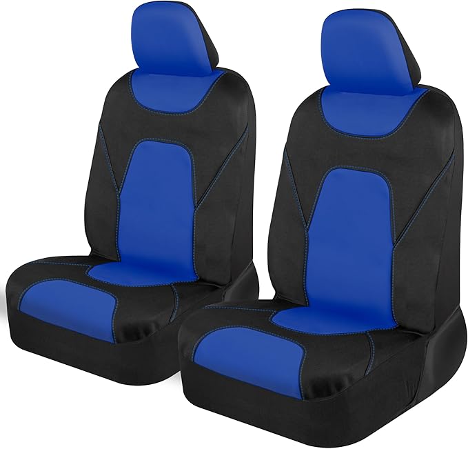 Motor Trend AquaShield Waterproof Front Seat Covers, Blue Seat Covers for Cars – Neoprene Front Car Seats Cover, SUV Seat Covers Protector - Car Interior Cover for Auto, Trucks, & Dog Owners