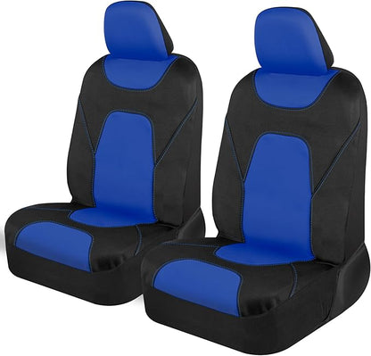 Motor Trend AquaShield Waterproof Front Seat Covers, Blue Seat Covers for Cars – Neoprene Front Car Seats Cover, SUV Seat Covers Protector - Car Interior Cover for Auto, Trucks, & Dog Owners