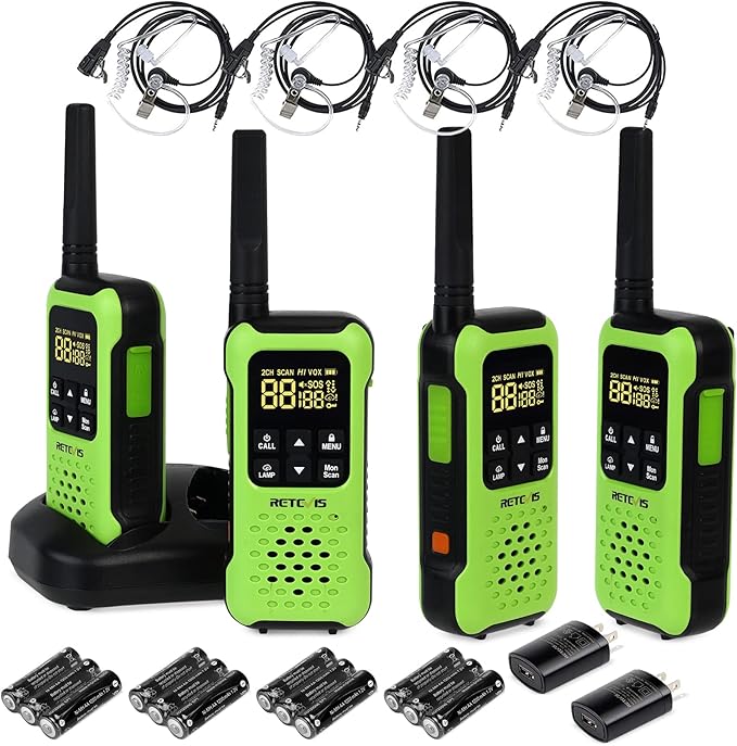 Retevis RT49P Waterproof Walkie Talkies, IP67 Portable FRS Two-Way Radios, Waterproof Floating Walkie Talkies for Adults, NOAA, Flashlight SOS, for Kayaking, Fishing, Hunting 4 Pcs