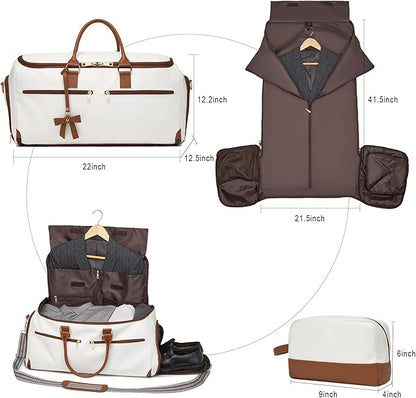 Carry On Garment Bag for Travel, Convertible Travel Garment Bag for Men Women, 2 in 1 Hanging Suitcase Suit Business Travel Bag