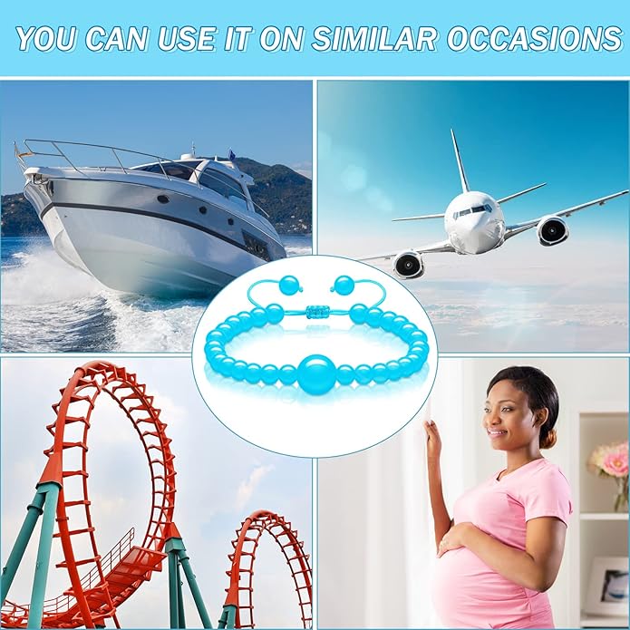 Sureio 6 Pcs Motion Sickness Bands Bracelet Anti Nausea Adjustable Wristband for Cruise Ship Essentials Seasickness Adult