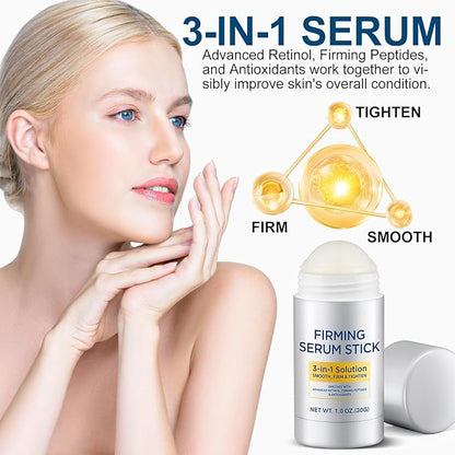Advanced Retinol Firming Serum Stick, 2Pack Retinol Stick Tighten and Firm Face & Neck, Smoothes Fine Lines and Wrinkles, Reduces Wrinkles, Deep Moisturizing Skin