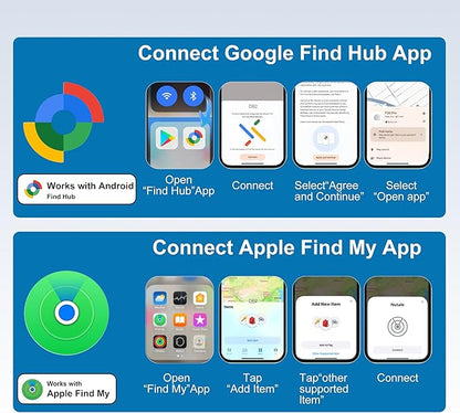 Air Tracker Smart Tag Compatible with Apple Find My (iOS)&Google's Find Hub(Android),Dual System Item Finders Bluetooth Tracker Tag Keys Finder for Keys,Bags,Luggage,Pets, Wallet