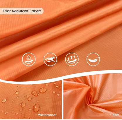 Cosmine Hooded Rain Poncho for Adult with Pocket, Waterproof Lightweight Unisex Raincoat Jacket for Hiking Camping Emergency