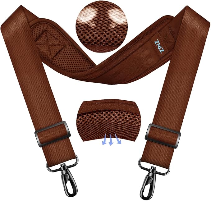 ZINZ 79.5" Universal Bag Strap with Ultra-Thick Fixed Breathable Pad Adjustable Heavy-Duty Shoulder Strap for Laptop Bag Crossbody Luggage Gym Bag Camera Bag and More -B01R01