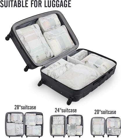 Veken 10 Set Packing Cubes for Travel Essential, Suitcase Organizer Bags in 4 Sizes, Carry-On Luggage Accessories with Large Laundry & Hanging Toiletry Bag, Must-Have for Airplane, Road Trip & Camping