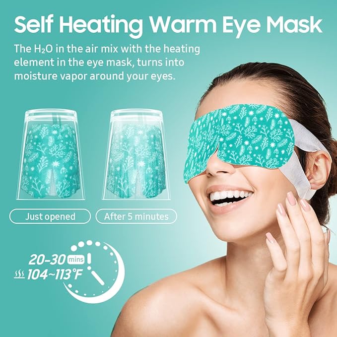 Steam Eye Mask, 10 Packs Heated Eye Mask, Self Heating Disposable SPA Warm Compress for Eyes Sleep Mask, Travel Essentials & Relaxation Gifts, Stocking Stuffers (Unscented)