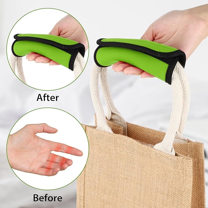 2 Pack Luggage Handle Wraps for Suitcase, Bright Color Comfort Soft Handle Covers Suitcase Luggage Handle Wrap Luggage Tag Wraps Travel Accessories (Fluorescent Green)