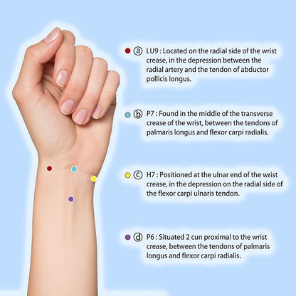 Hion Motion Sickness Bracelets Sea Sickness Wristbands for Motion Sickness/Morning Sickness/Pregnancy Nausea Anti Nausea Wristband Acupressure Nausea Bands Motion Sickness Bands（2Pairs-Bule+Pink）