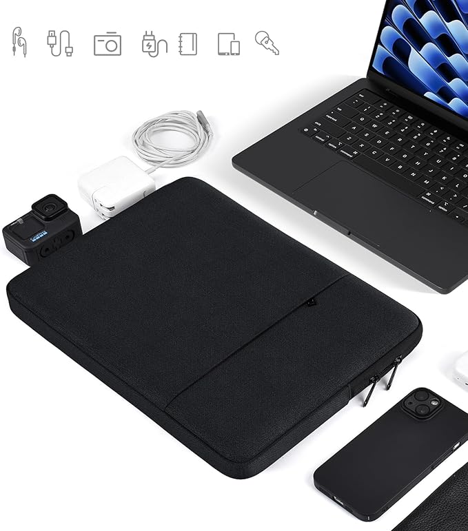 16 inch 360° Protective Laptop Sleeve Case for 2025-2021 MacBook Pro 16 inch M4 M3 M2 M1 Pro/Max A3403 A3186 A2485 A2780 A2991,Shockproof Water-Resistant Bag Cover w/Accessory Pocket