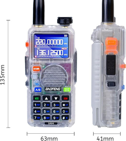 BAOFENG 5RM 10W NOAA Emergency 2500mAh Battery 999CH Ham Radio High Power Long Range Walkie Talkies Handheld Survival Gear Hunting Camping (1pack) (Clear)