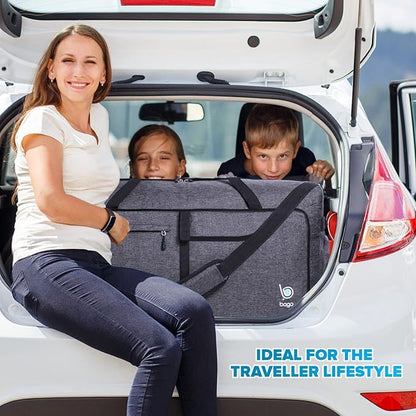 Bago Rolling Duffle Bag with Wheels - 31" 120L Foldable Weekender Bag, Waterproof Travel Duffel Bag, Heavy Duty Lightweight Duffle Bag for Traveling, Rolling Duffel Bag with Wheels (SnowBlack0023)