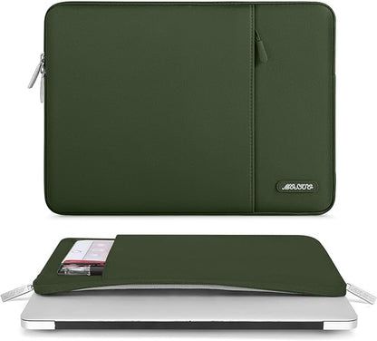 MOSISO Laptop Case 14 inch, 14 inch Laptop Sleeve Compatible with HP Lenovo Dell ASUS Acer, HP Stream, Dell Latitude, Lenovo IdeaPad, Polyester Vertical Computer Sleeve Bag with Pocket, Army Green
