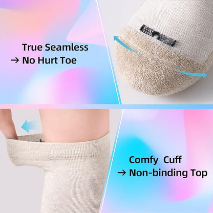 Soft Cotton Compression Socks for Women Men 20-30mmHg - Knee High Support for Circulation, Nurses, Pregnancy, Travel