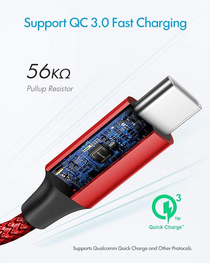 Baiwwa Long USB C Cable 15ft, USB A to Type C Cable Charger Cord Premium Nylon Braided for iPhone 16 15 Series Samsung Galaxy Note Tab, Moto, LG, Pixel and More USB C Smartphone & Tablet