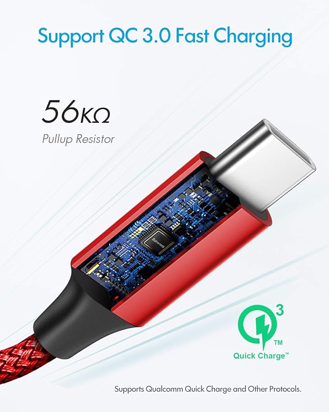 Baiwwa Long USB C Cable 20ft, USB A to Type C Cable Charger Cord Premium Nylon Braided for iPhone 16 15 Series Samsung Galaxy Note Tab, Moto, LG, Pixel and More USB C Smartphone & Tablet