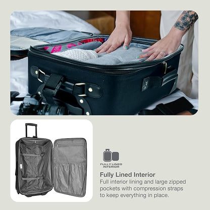 Travel Select Amsterdam Softside Expandable Luggage with Rolling Wheels, Gray, 21-Inch Carry-on