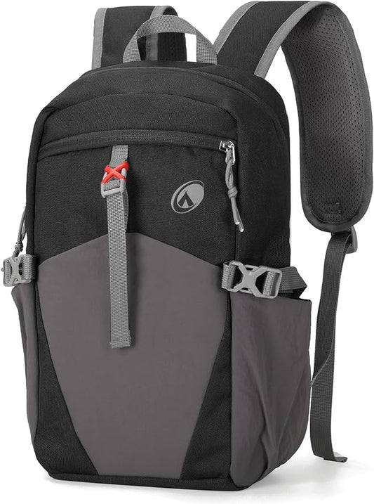 12L Small Lightweight Hiking Backpack Daypack with Phone Pocket for Kids, Mini Travel Backpack for Men, Black
