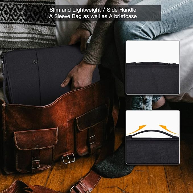 13 Inch Laptop Case Sleeve for 13.5-14.4 Inch Surface Laptop Studio/6/5/4/3, 13.8" Surface 7th, Asus ZenBook/Dell Inspiron Notebook Case, Black