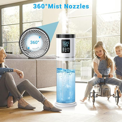 8L/2.1Gal Humidifiers for Bedroom Large Room with Clear Tank, 7-Color Light, 36dB Ultrasonic Cool Mist Humidifiers with Humidistat, Essential Oil Tray Top Fill Humidifier for Home Bedroom Office