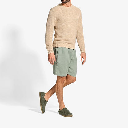 OLUKAI Moloa Hulu Men's Wool-Blend Slippers, Soft & Heathered Knit Slip On Shoes, Suede Leather Foxing, Drop-In Heel Design