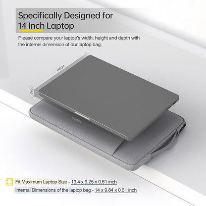14 inch Chromebook Case Sleeve for HP Stream 14/ Chromebook x360/Elitebook/Omnibook 14, Lenovo Yoga/IdeaPad, Dell Inspiron Carrying Bag, Light Grey