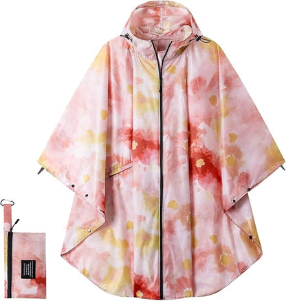 Hooded Rain Ponchos for Adult - Rain Coat and Rain Jacket with Waterproof Pocket and Zipper