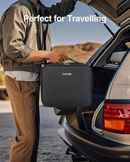 Luxtude Electronic Organizer Travel Case Large, Double Layer Tech Carrying Case, Home Electronics Bag Fits for iPad (Up to 12.9 in)