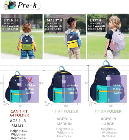 Preschool Toddler Backpack For Boys Girls, School Mini & Travel, Small Kids Child Backpacks, Kindergarten Elementary bag, 11.6" H