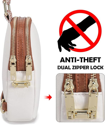 INICAT Small Anti Theft Crossbody Bags for Women, Vegan Leather Sling Cross Body Purse Travel Essentials Teen Girl Gifts