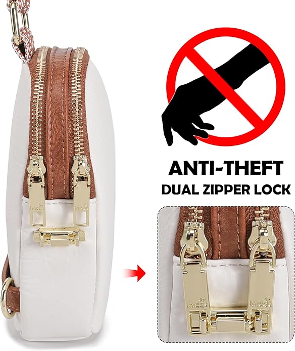 INICAT Small Anti Theft Crossbody Bags for Women, Vegan Leather Sling Cross Body Purse Travel Essentials Teen Girl Gifts