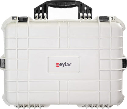Eylar Large 20 Inch Protective Camera Case Water and Shock Proof With Foam (White)