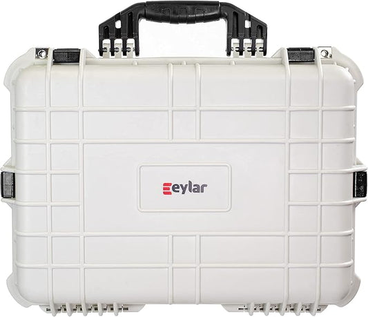 Eylar Large 20 Inch Protective Camera Case Water and Shock Proof With Foam (White)